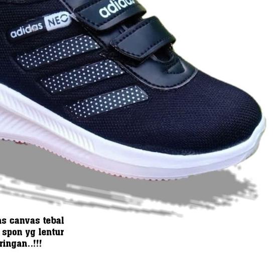 Sepatu Sneaker sekolah Anak Anak Laki Laki Perempuan Cowok Cewek Kecil Tanggung Warna Hitam Umur Usi