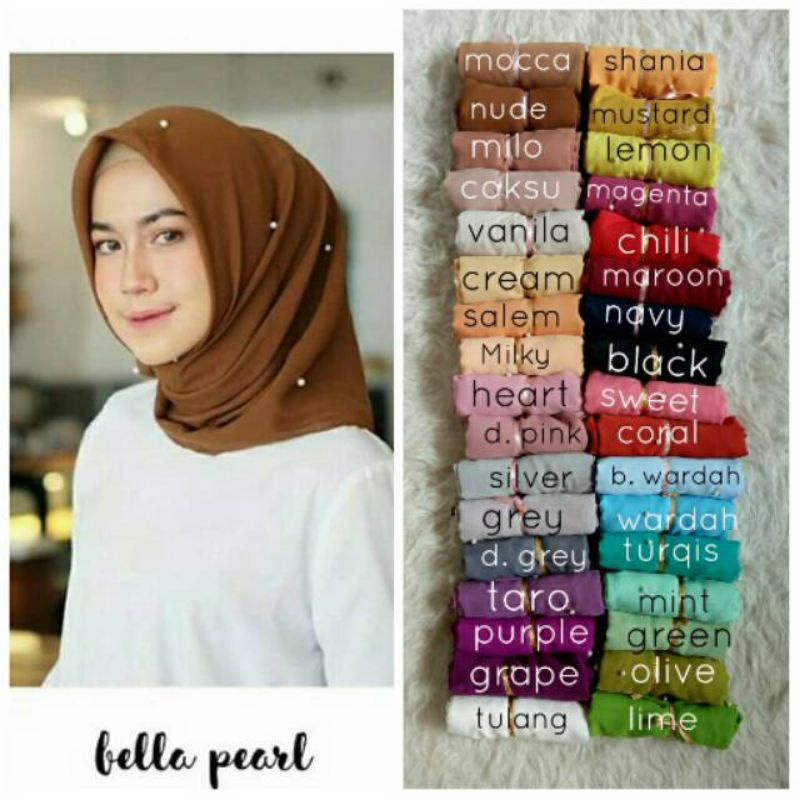 JILBAB MUTIARA SEGIEMPAT MUTE HIJAB SEGI EMPAT BELLA SQUARE KERUDUNG
