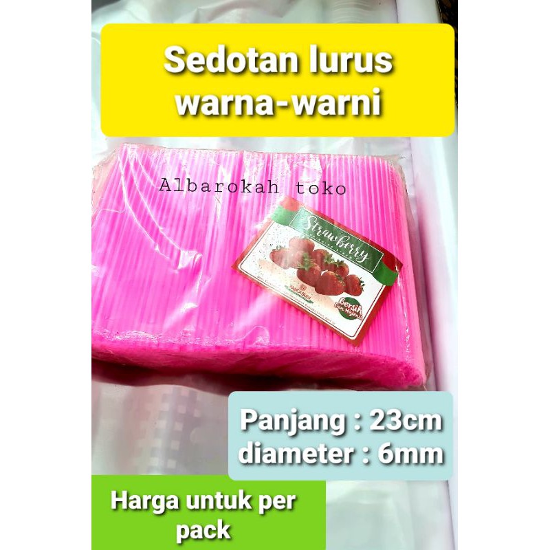 sedotan lurus warna putih, merah dan pink / sedotan teh botol / sedotan lurus biasa