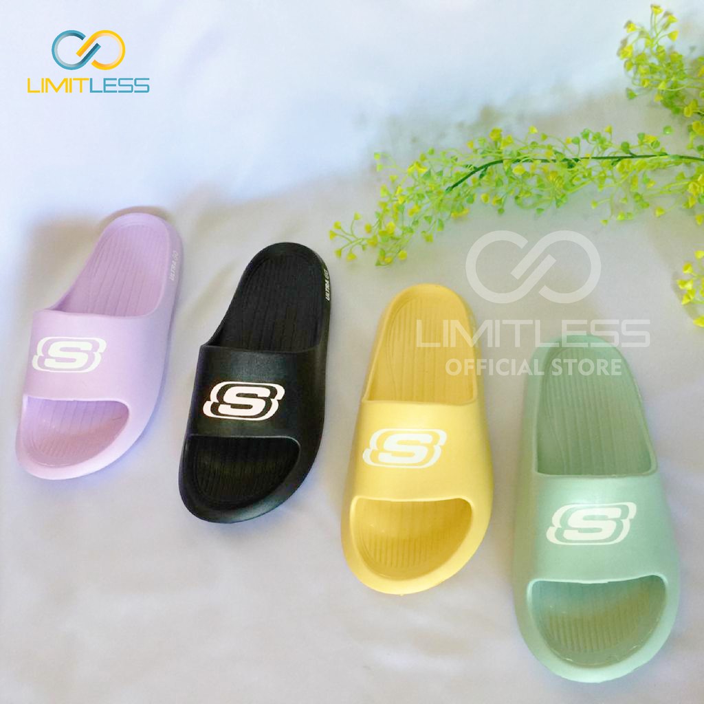 Sandal Wanita Slop Sketchers Eva Karet Sendal Cewek Slip Korean Sendal Slide Wanita Terbaru