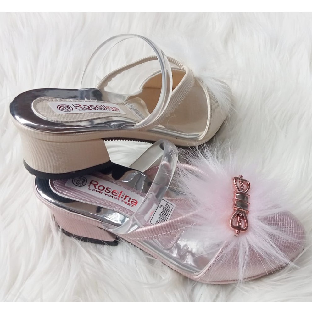 sepatu anak perempuan hak tahu tinggi 3m pareasi bulu import
