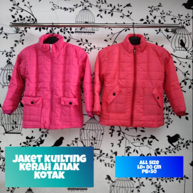 Jaket kuilting/gelembung (kotak)kerah anak