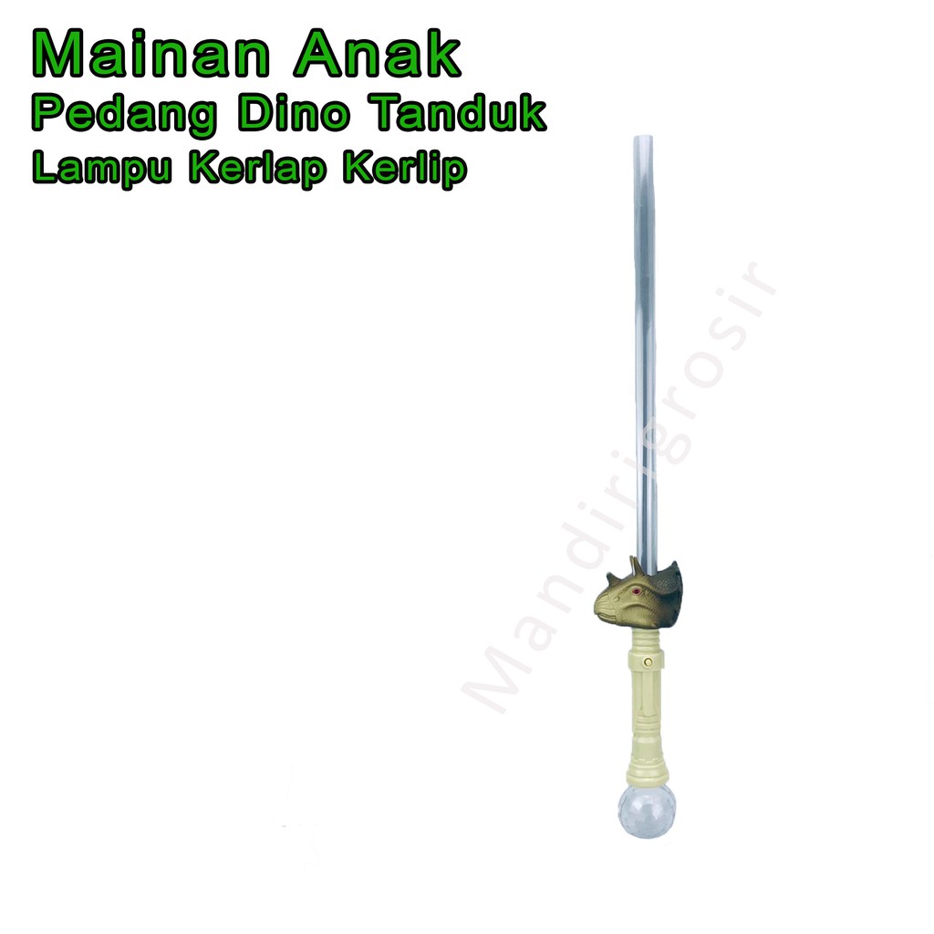 Pedang Dino Tanduk *Mainan * Pedang Lampu kerlap kerlip * 72cm