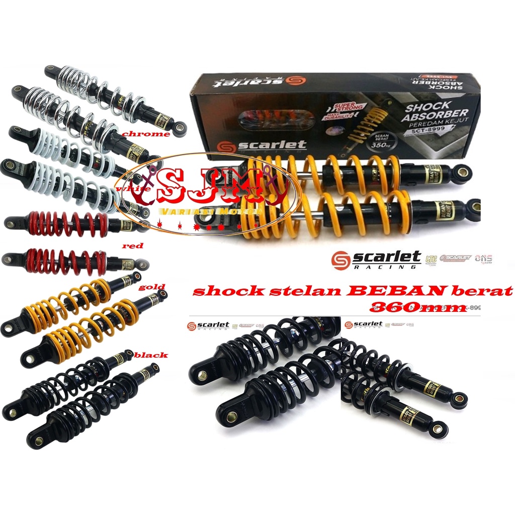 Shock absorber Shockbreaker Skok Setelan 8989 Uk 280 320 340 360 mm SCARLET RACING TIPE SHOCK STLN 8989-STLN 8999-BRAZUCA 3521