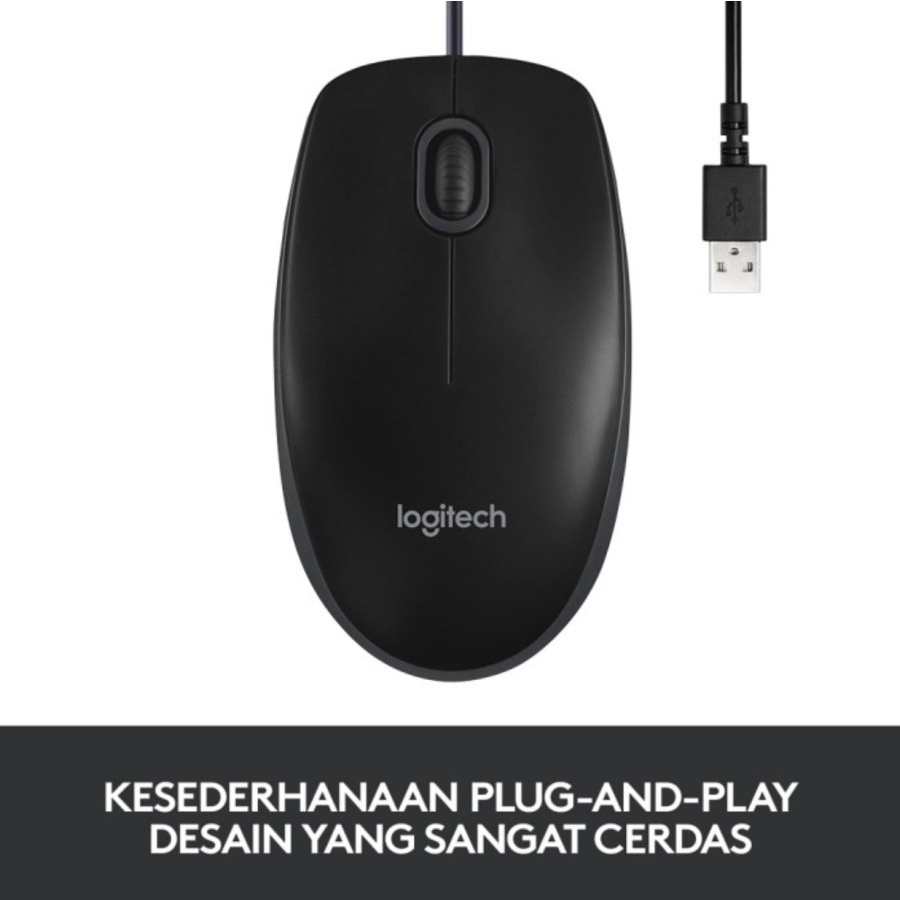 MOUSE USB LOGITECH B100 / MOUSE KABEL LOGITECH / MOUSE WIRED LOGITECH