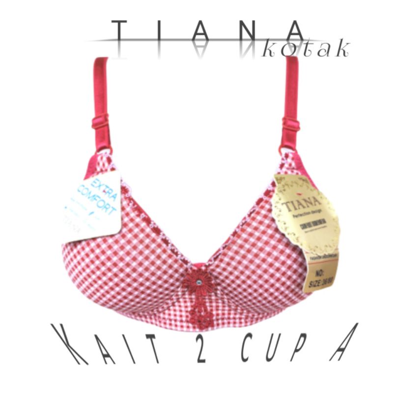 BRA FEMA kotak catur soft comfort kait 2 cup A busa sedang bahan halus lembut