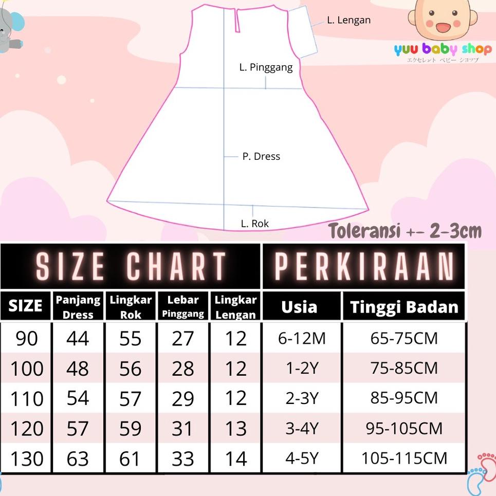 Top Produk.. YBSS Dress Kutung Bayi dan Anak 3018 3019 3020
