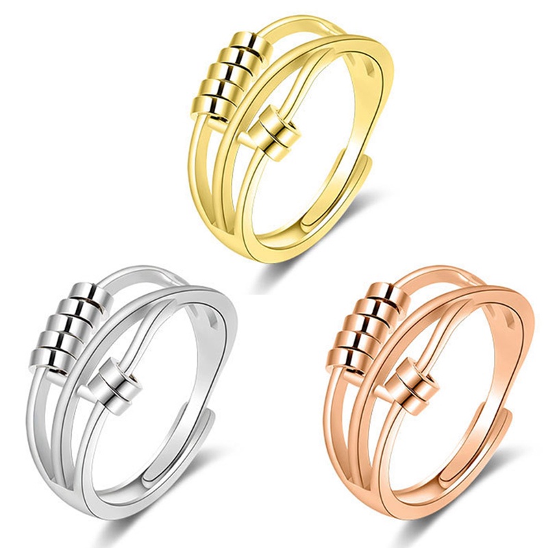 Cincin Model Terbuka Dapat Disesuaikan Dengan Manik-Manik Untuk Pria Dan Wanita