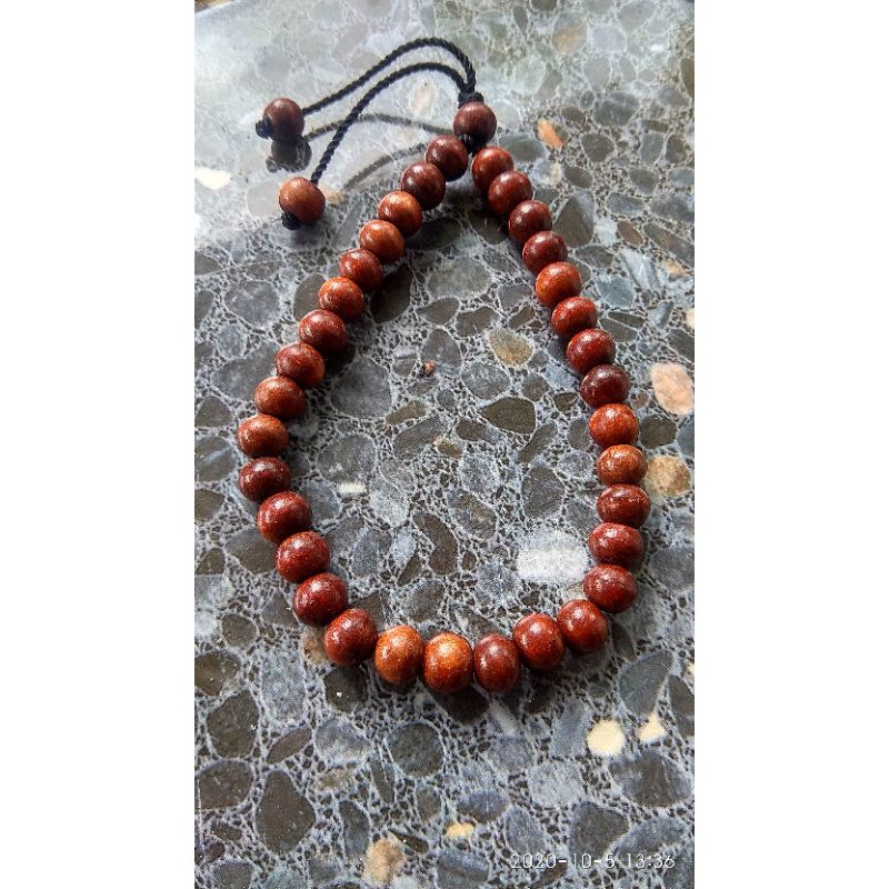 Tasbih kayu stigi 33 butir tenggelam 7mm
