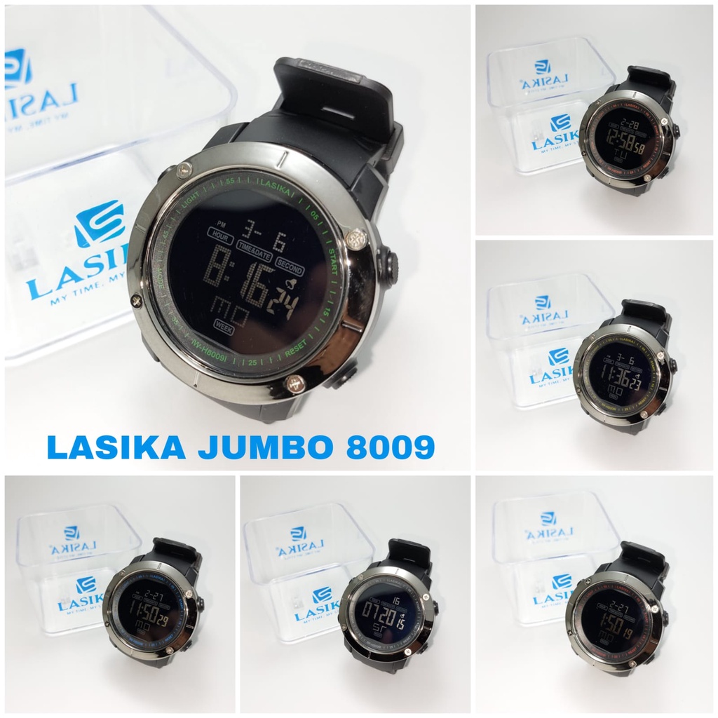 Jam Tangan Digital Sporty Jumbo Pria Lasika 8009 Water Resist Gratis Box