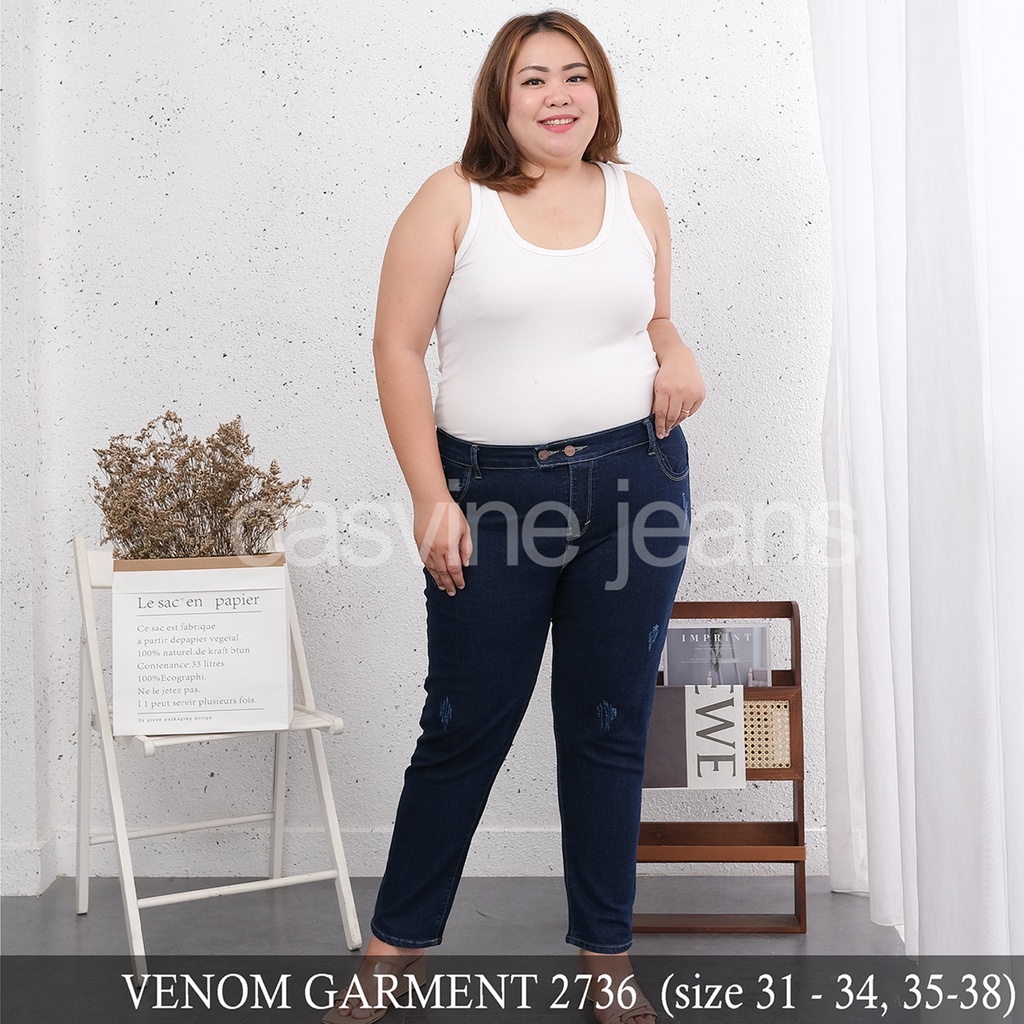 CASVINEJEANS | Celana Jeans Wanita Garmen Venom 2736 Extra Bigsize Jumbo Stretch Softjeans Mom Jeans