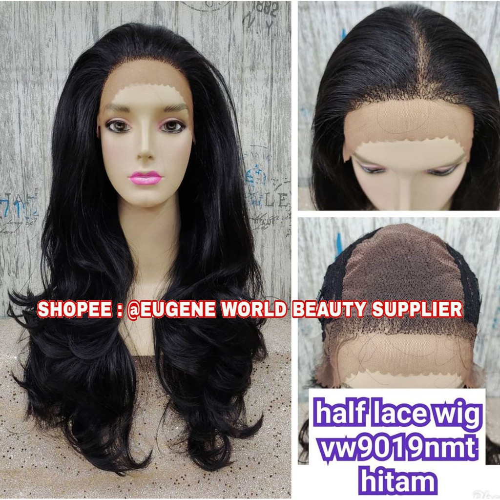 FRONT LACE WIG PINDAH BELAHAN RAMBUT PALSU WIG WANITA PANJANG KERITING CURLY WAVE FREE PARTING 9019