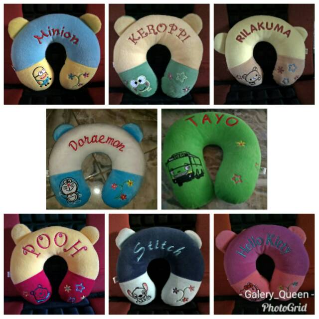 Bantal Leher Dewasa Karakter SNI  Bordir bahan halus lembut 