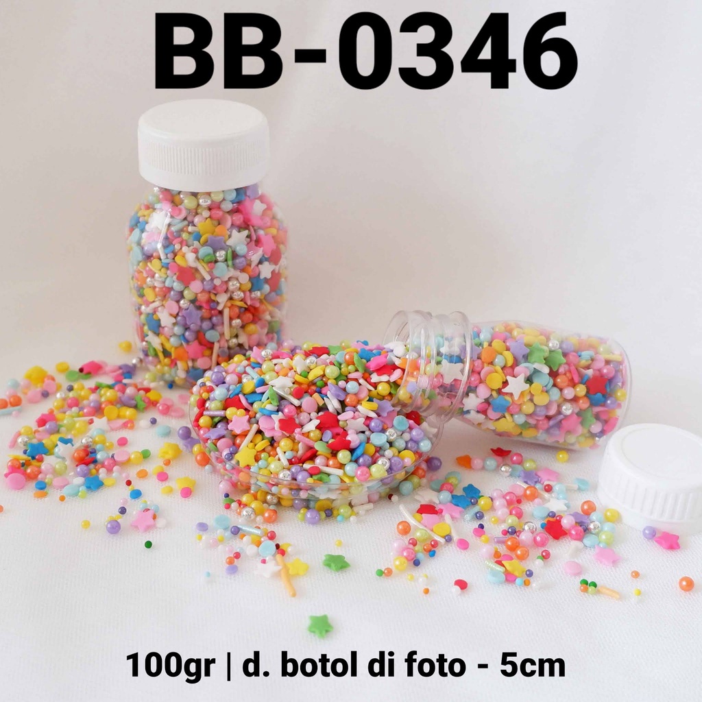 

BB-0346 Sprinkles sprinkle springkel 100gr mutiara bintang rainbow yamama baking grosir murah sprinkles cake dekorasi mutiara trimit decoration story sprinklestory sprinklesstory sprinkle story yamama baking