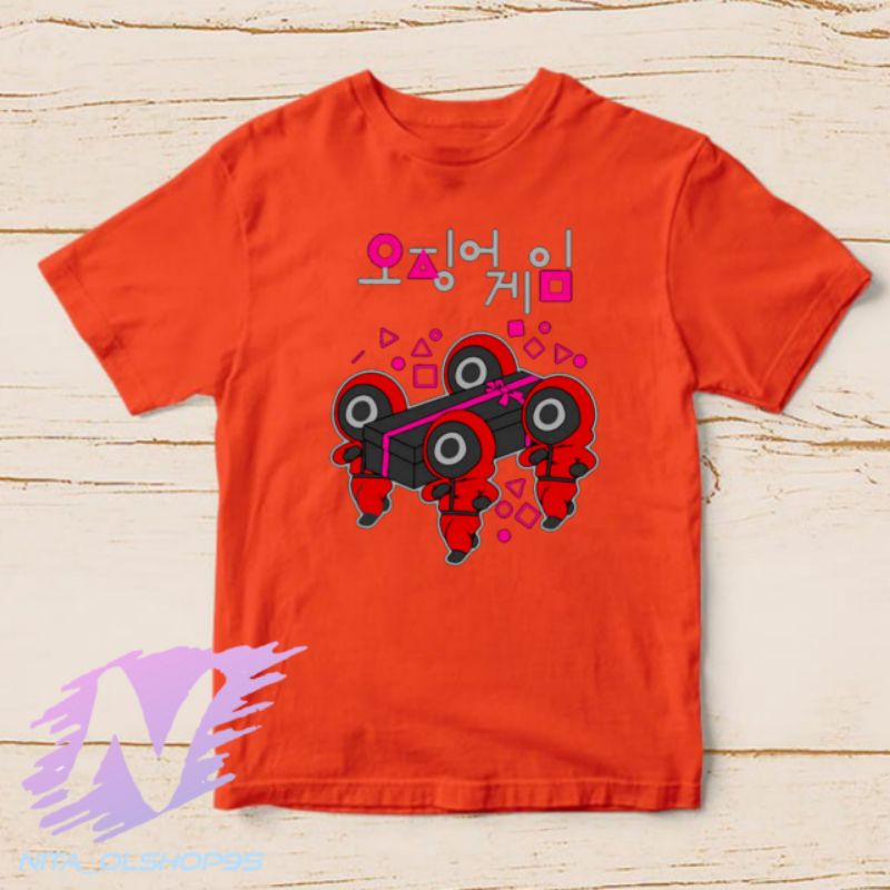 baju anak squid game kaos squid game logo karakter