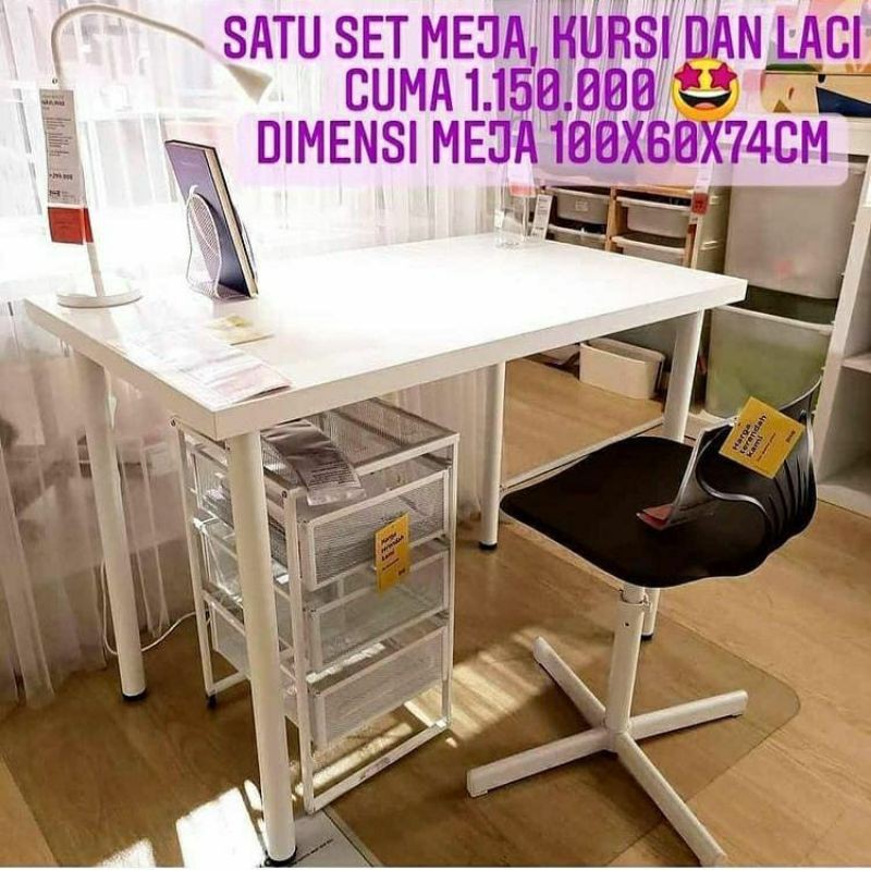 set meja belajar ikea