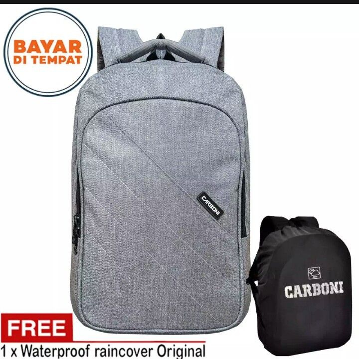 Carboni Tas Ransel Pria Dan Wanita Tas Punggung Backpack Tas Fashion Tas Laptop - Grey