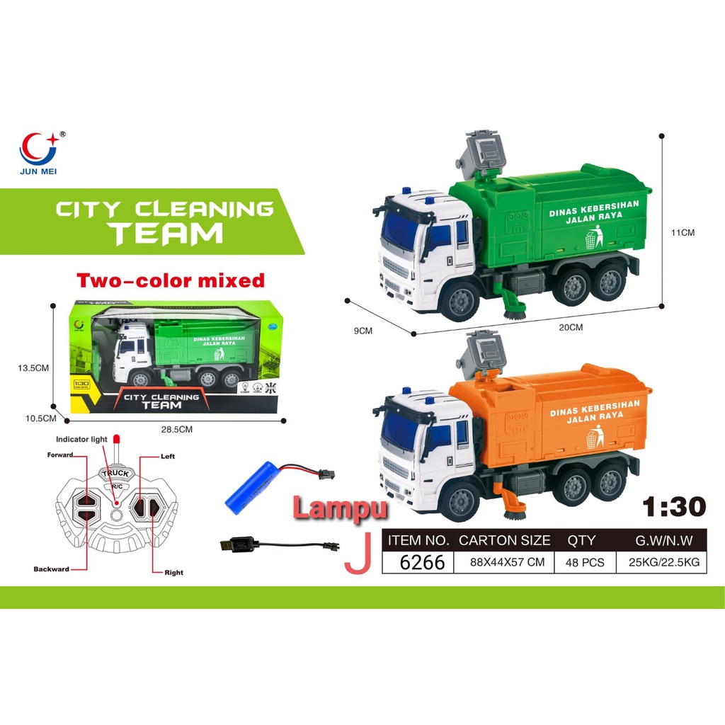 RC TRUCK KEBERSIHAN JALAN  Mainan Truck Pembersih Jalan Air Pam