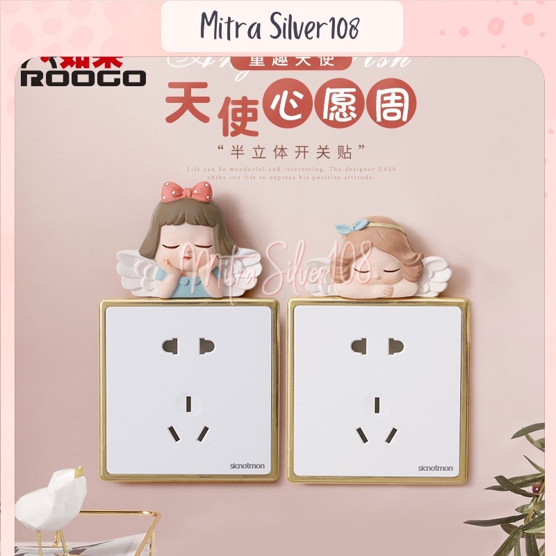 [MS108] OR 01 - Stiker Saklar Lampu 3D Soket Kartun Dekorasi Dinding Resin Modern IMPORT MURAH MERIAH