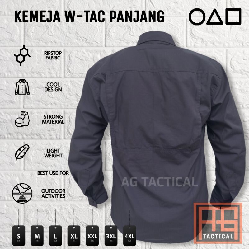 Kemeja W-Tac Lengan Panjang BONUS TOPI VELCRO