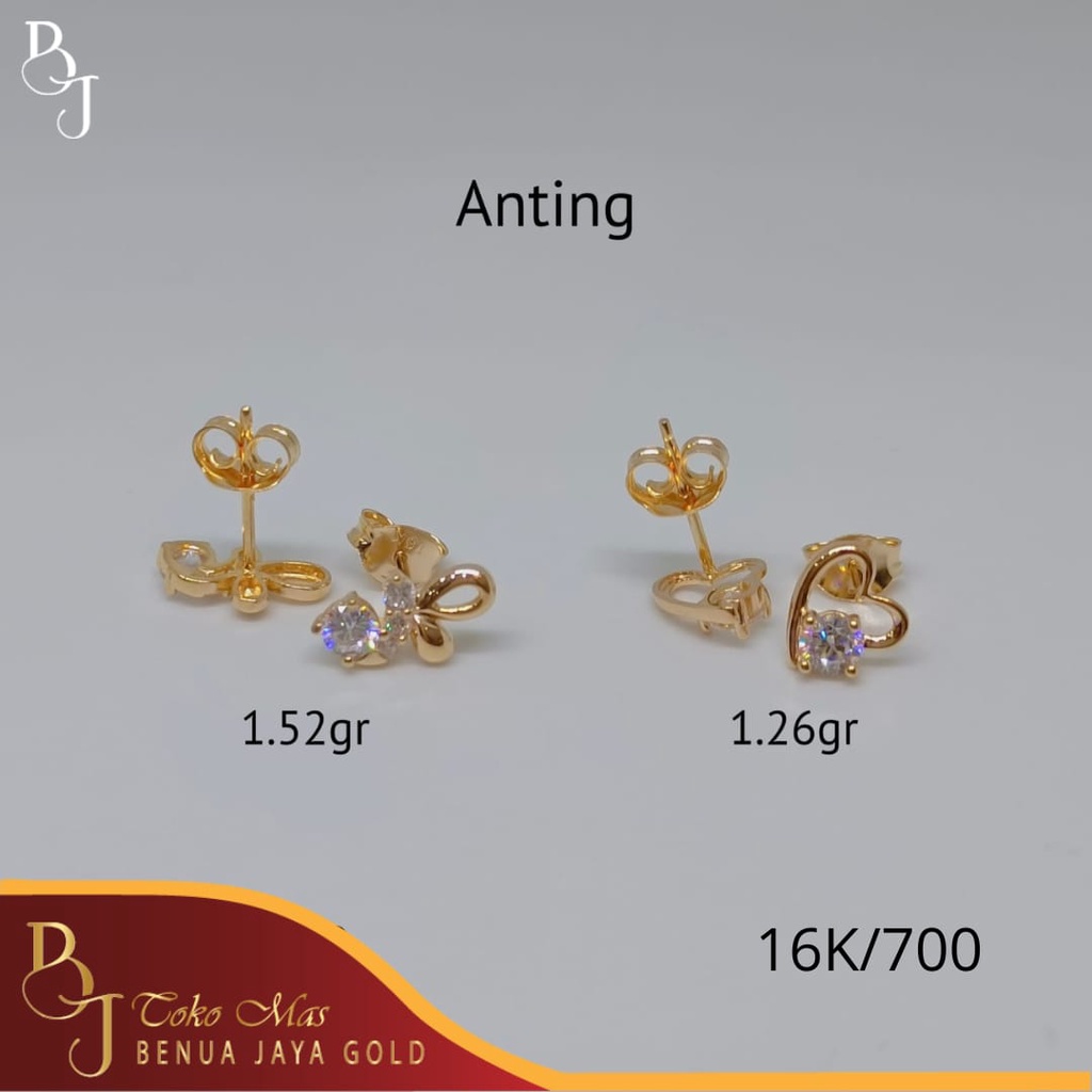 Giwang Fashion Love Mata Putih Emas 16K/700