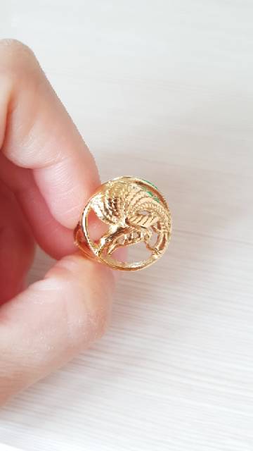 Cincin Import emas Titanium Motif Burung Cendrawasih / cincin fashion import cendrawasih