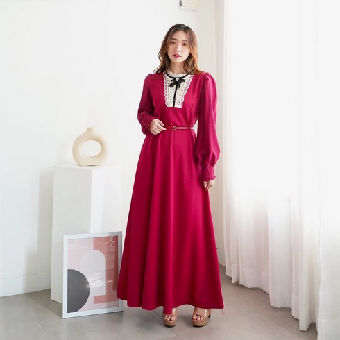 HOPYLOPY - Maxi Dress Wanita Terbaru Kekinian Tritania Import ( Free Belt )