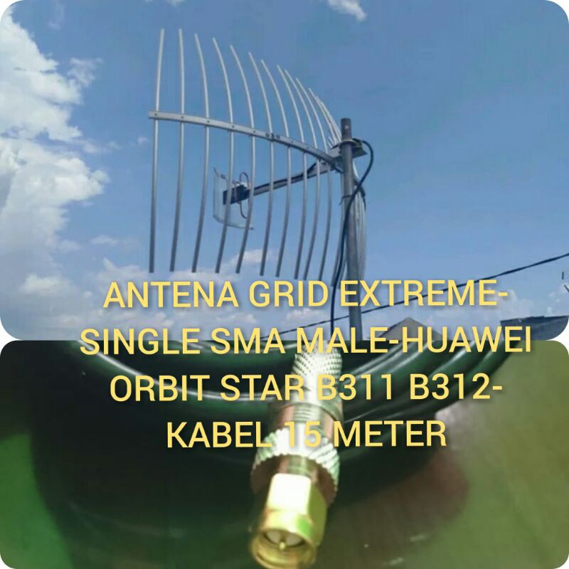 Antena Grid Penguat Sinyal Signal Telkomsel LTE Modem WiFi Router Orbit Star 1 B311 2 B312 Jaringan 