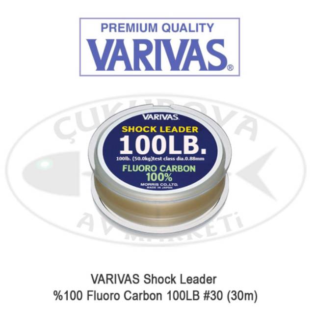 VARIVAS FLUOROCARBONE BIG TROUT SHOCK LEADER line 30 m 10 lb environ 4.54 kg 5566
