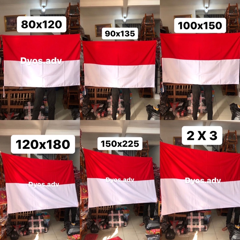 Bendera merah putih bahan drill 80x120