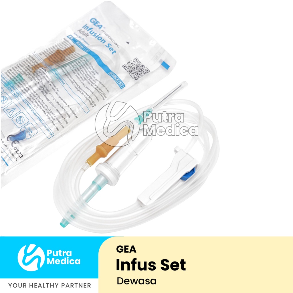 Gea Infus Set Dewasa - 1 Pc / Infusion Set / Peralatan Medis