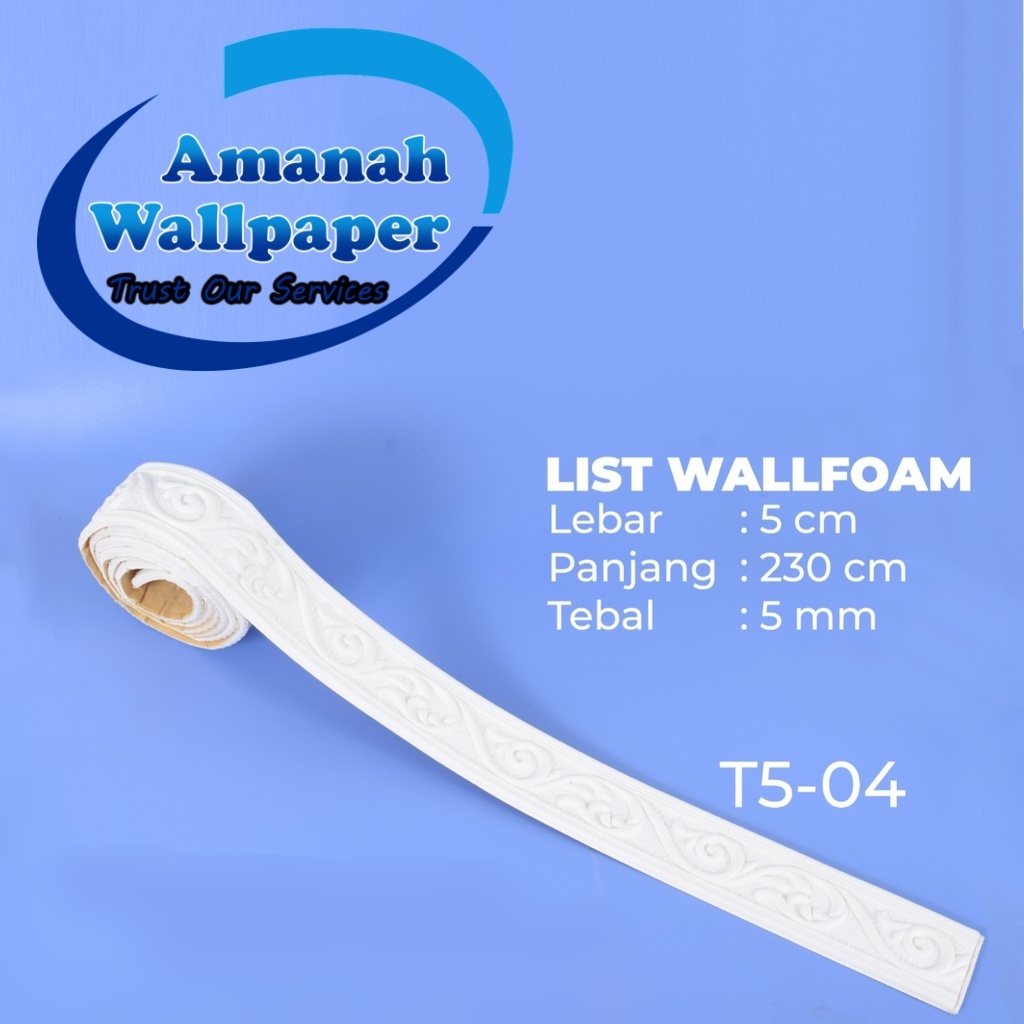 LIST BORDER FOAM 3D LIS WALLPAPER BORDER STICKER (LEBAR 5 CM)-T5-04 PUTIH