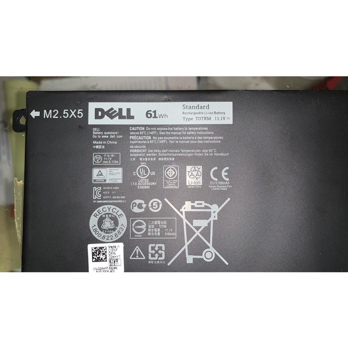 Original Baterai  DE  Precision M3800 XPS 15 9530 61wh T0TRM TOTRM