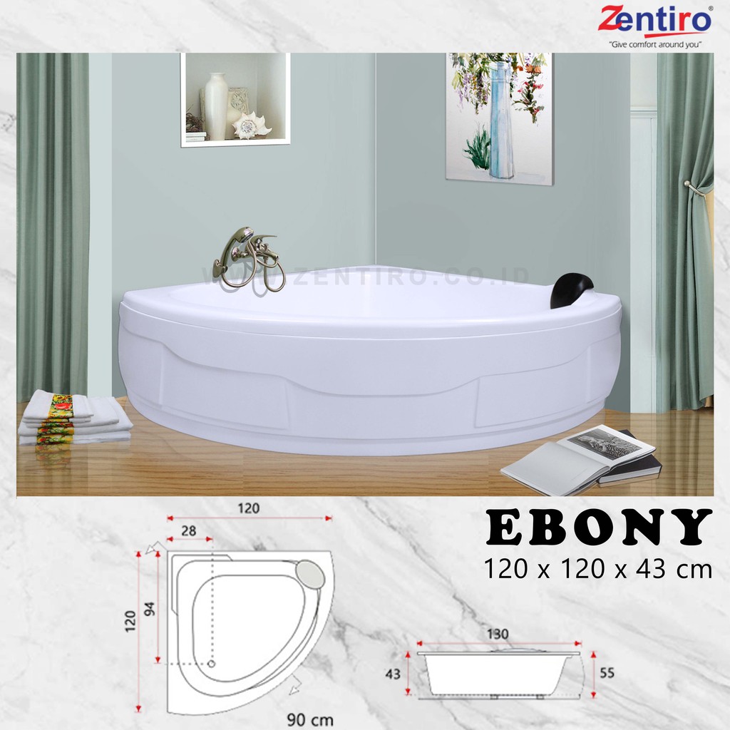 BATHTUB CORNER || BATHTUB SUDUT ZENTIRO EBONY
