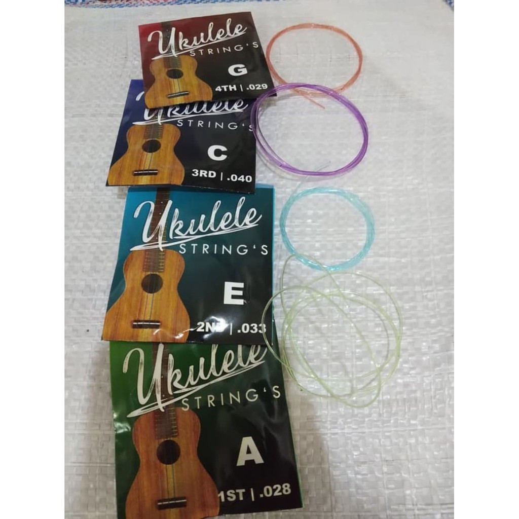 Ukulele 4 Strings Nylon / Senar Ukulele 4 pcs/set Color Warna Warni