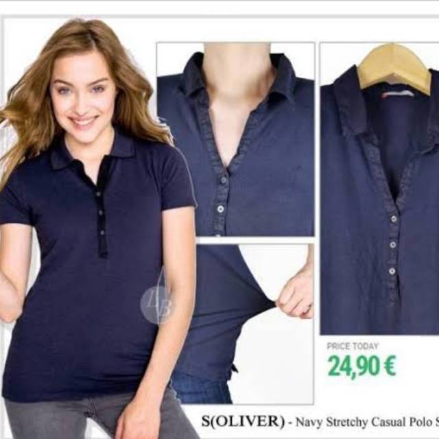 s.oliver navy stretchy casual polo shirt