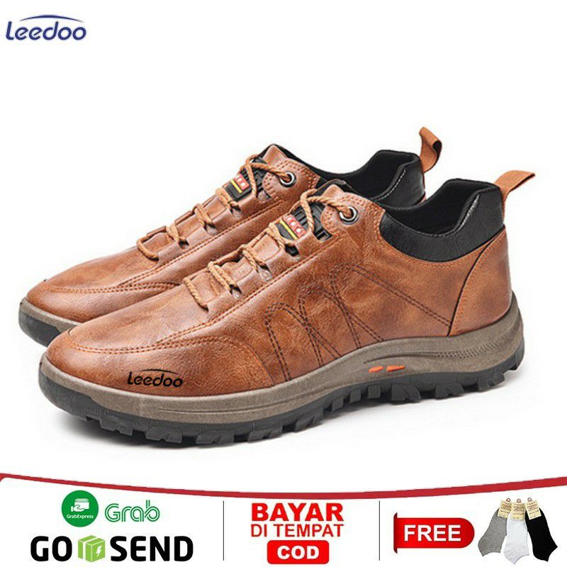 Leedoo Sepatu Casual Pria Kulit Fahsion Tali Pria Formal MC405
