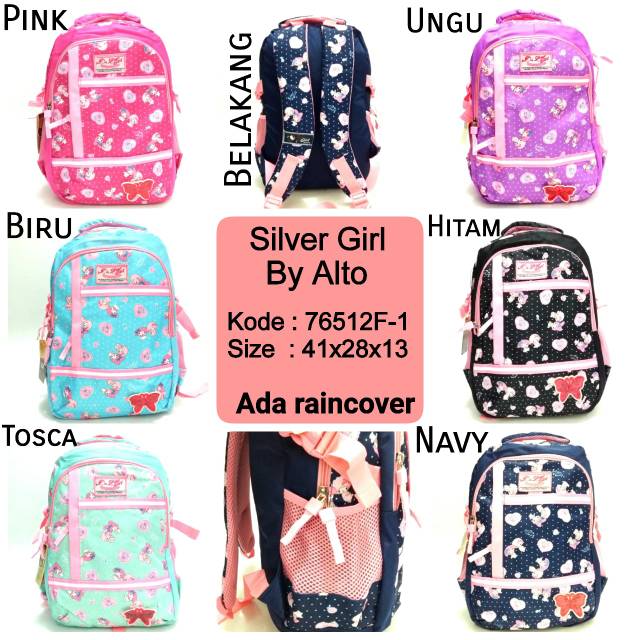 TAS SEKOLAH ANAK CEWEK TERBARU SILVER GIRL 76512F-1