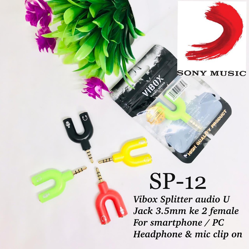 AUDIO SPLITTER U / SPLITTER Y ADAPTER LO-AX5 SUPPORT MIC-EARPHONE JACK 3.5MM LOGON