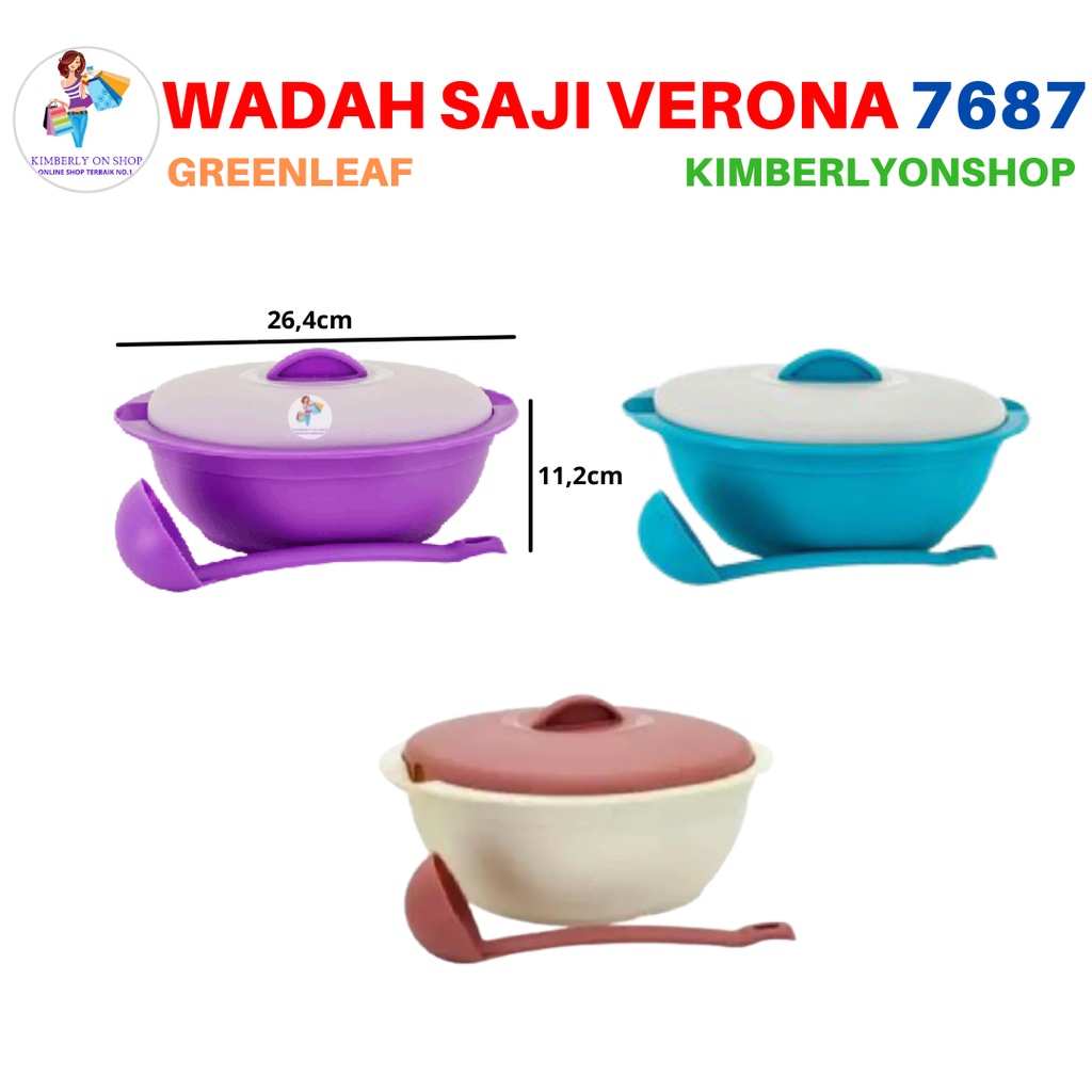 Wadah Saji Food Storage Verona 2.3 Liter 7687 Green Leaf