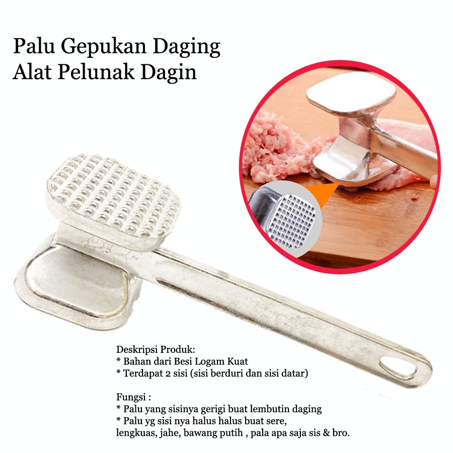 Alat Pelunak Daging Besi  Meat Hammer - Palu Gepukan Bawang Jahe