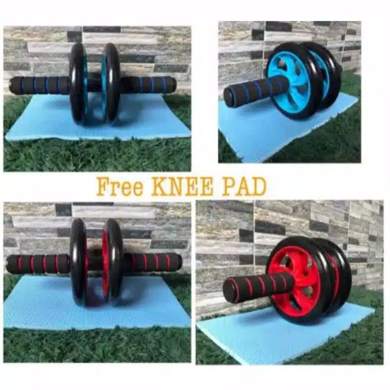 Roller ab wheel sport alat fitness otot tangan perut dan kaki