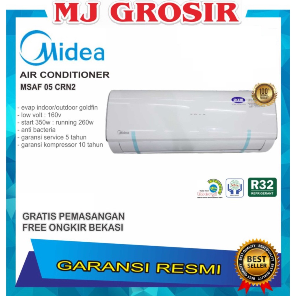 AC MIDEA MSAF 05 CRN 5 CRN 1/2 PK + PASANG R32 STANDARD LOW SUPER COOL