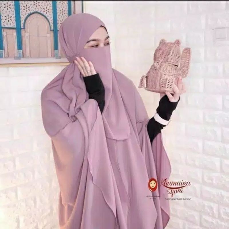 HIJAB BERGO SYRIA AZRIEL + CADAR NON PED KHIMAR JUMBO WOLFIS PREMIUM