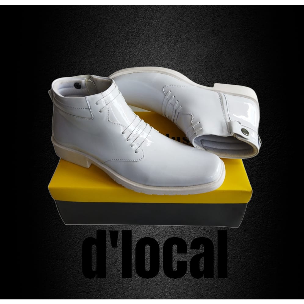 Sepatu PDH pria putih/sepatu PDU pria