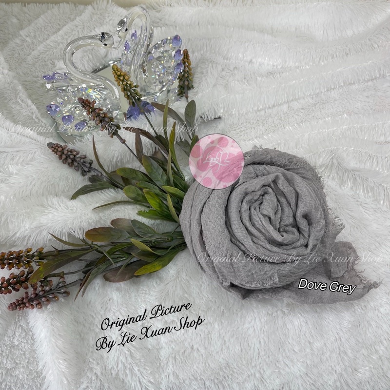 Pasmina Crincel Murah Pasmina Kusut Pasmina Negro-Dove Grey