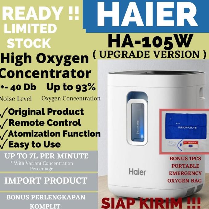 READY  HAIER HA-105W Oxygen Concentrator ( UPGRADE VERSION )