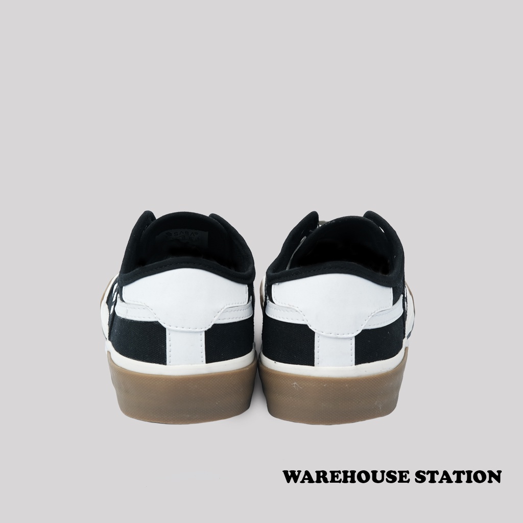 SABA 80s Black White Gum-Sepatu Sneakers Casual Pria Wanita