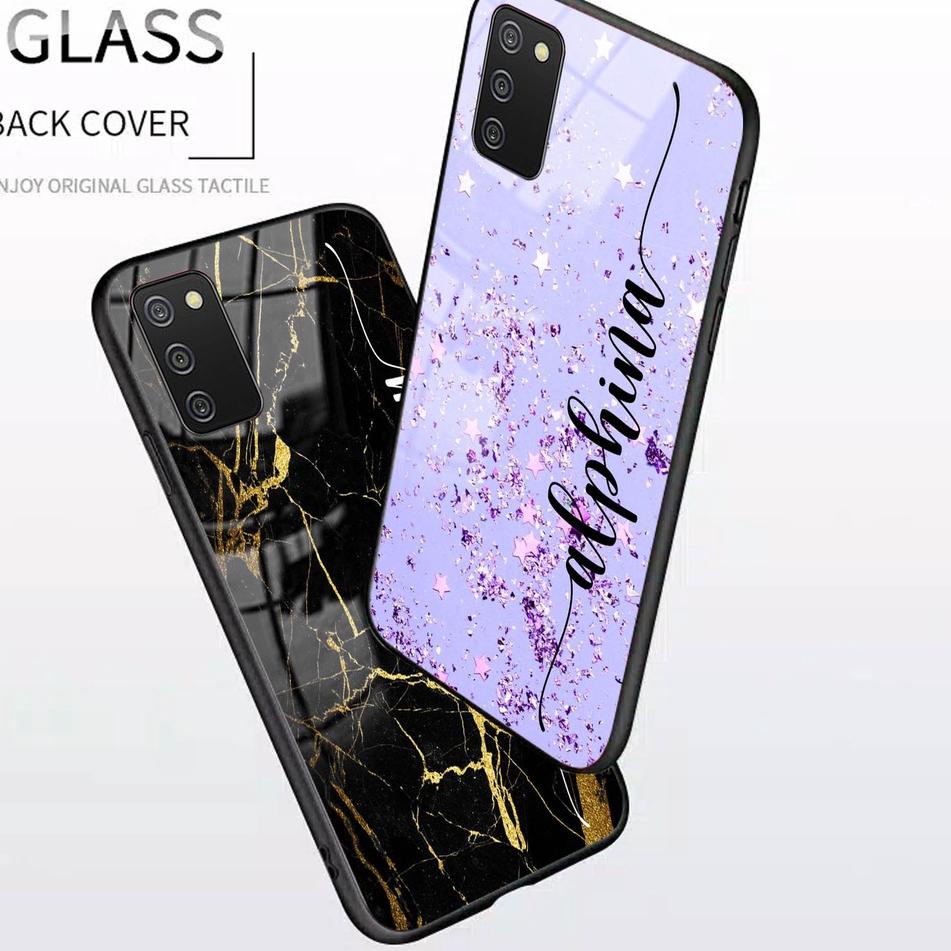 Wow Murah Meriah.. [Custom Case Nama Marble] Bahan Softcase Glass Kaca For All Type Oppo/Vivo/Realme