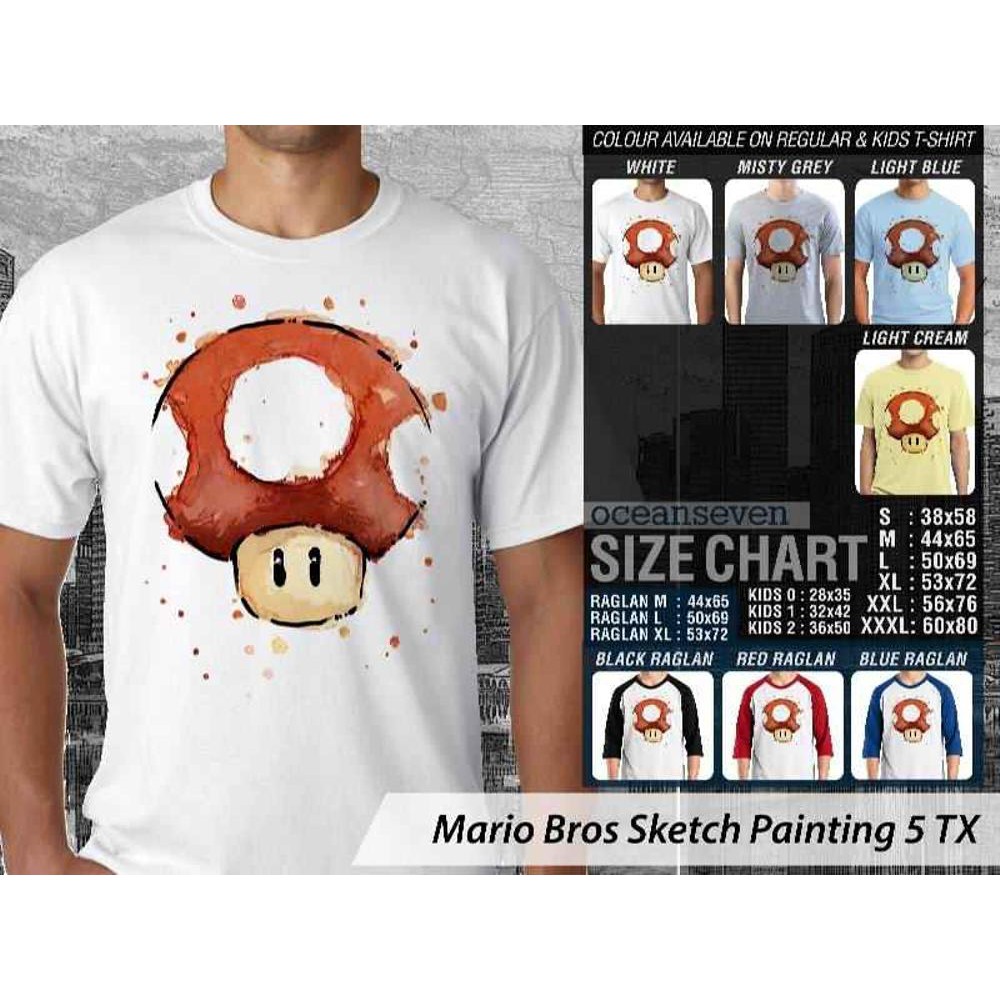 

Dijual OceanSevenStore KAOS Mario Bros Sketch Painting 5 TX Limited